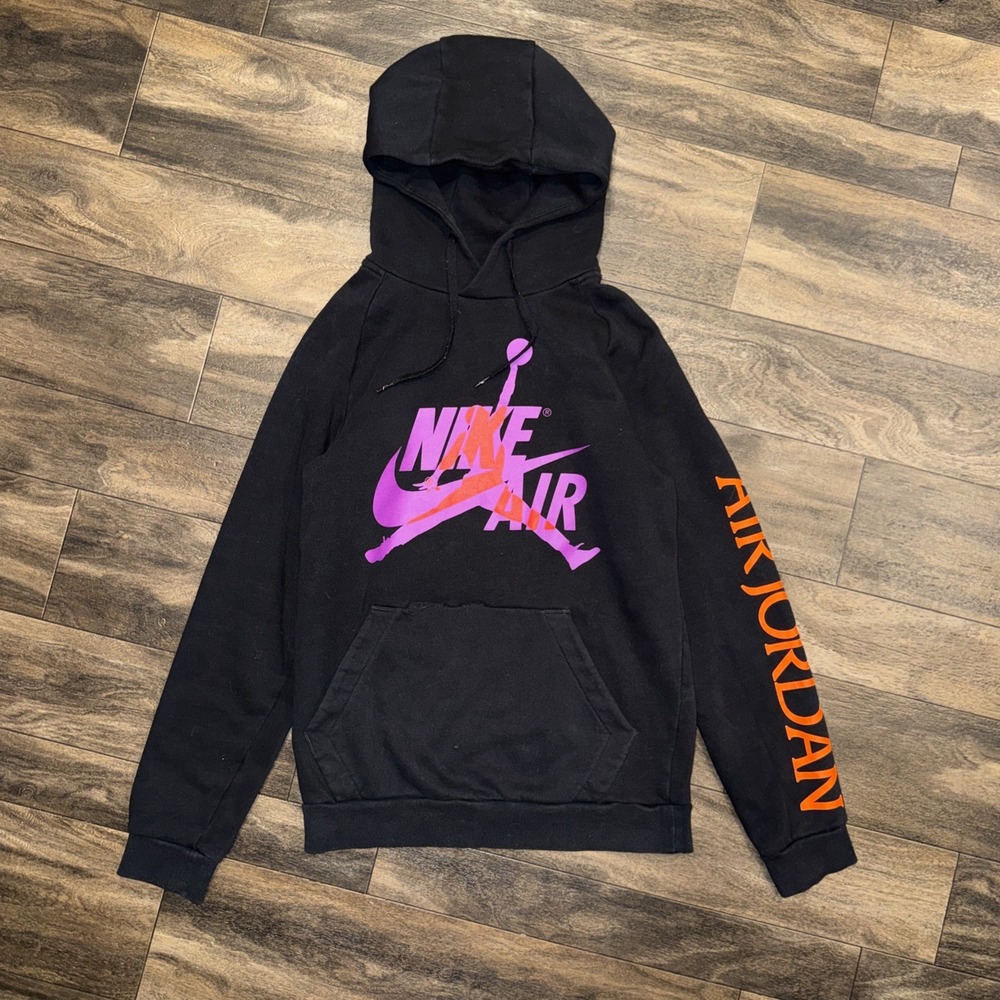 Nike Air Jordan Jumpman Fleece Pullover Hoodie Men's Size Small Black Streetwear